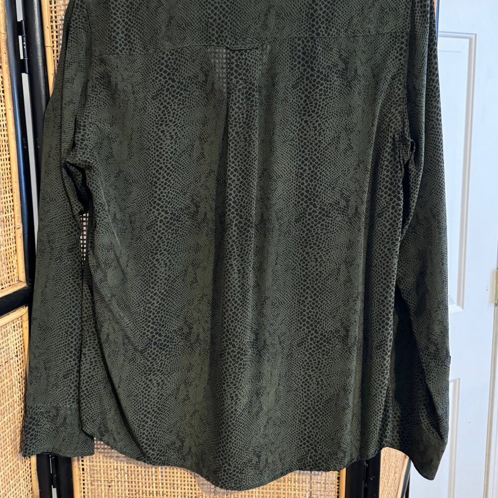 Rails "Kate" Green Python Print Silk Blouse | Med… - image 3